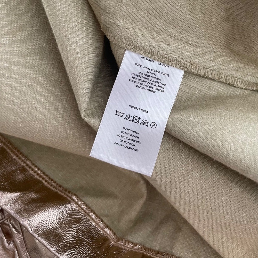 NWT!! Anthropologie MARE MARE Shine Faux‎ Leather Shirt Dress Pearl Metallic XS - Picture 14 of 15